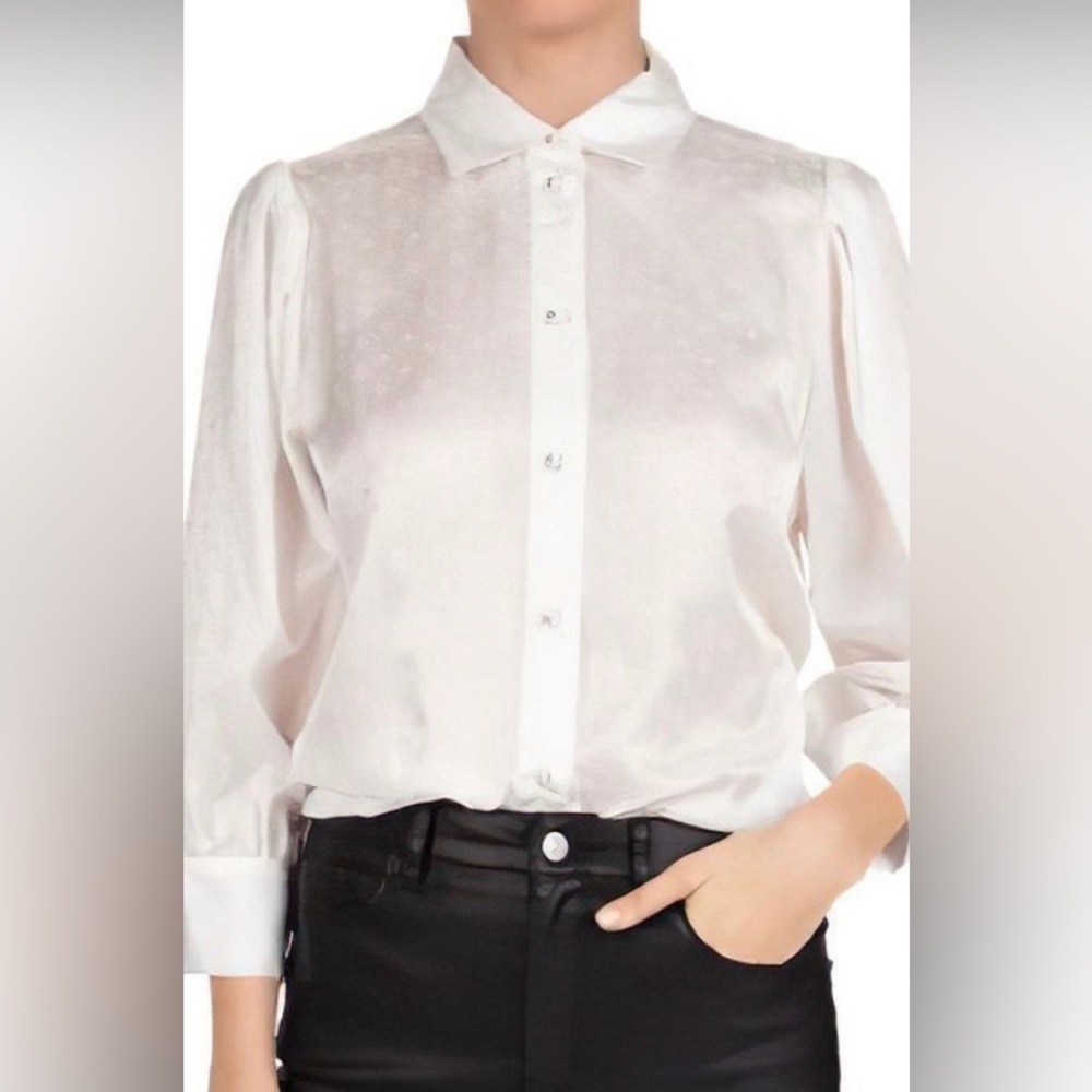 The Kooples White Top with Dots Sz 1 (Small) NWT